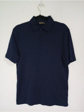 Loro Piana Polo Shirt Shorts Sleeve Size S Mens Navy 100% Cotton